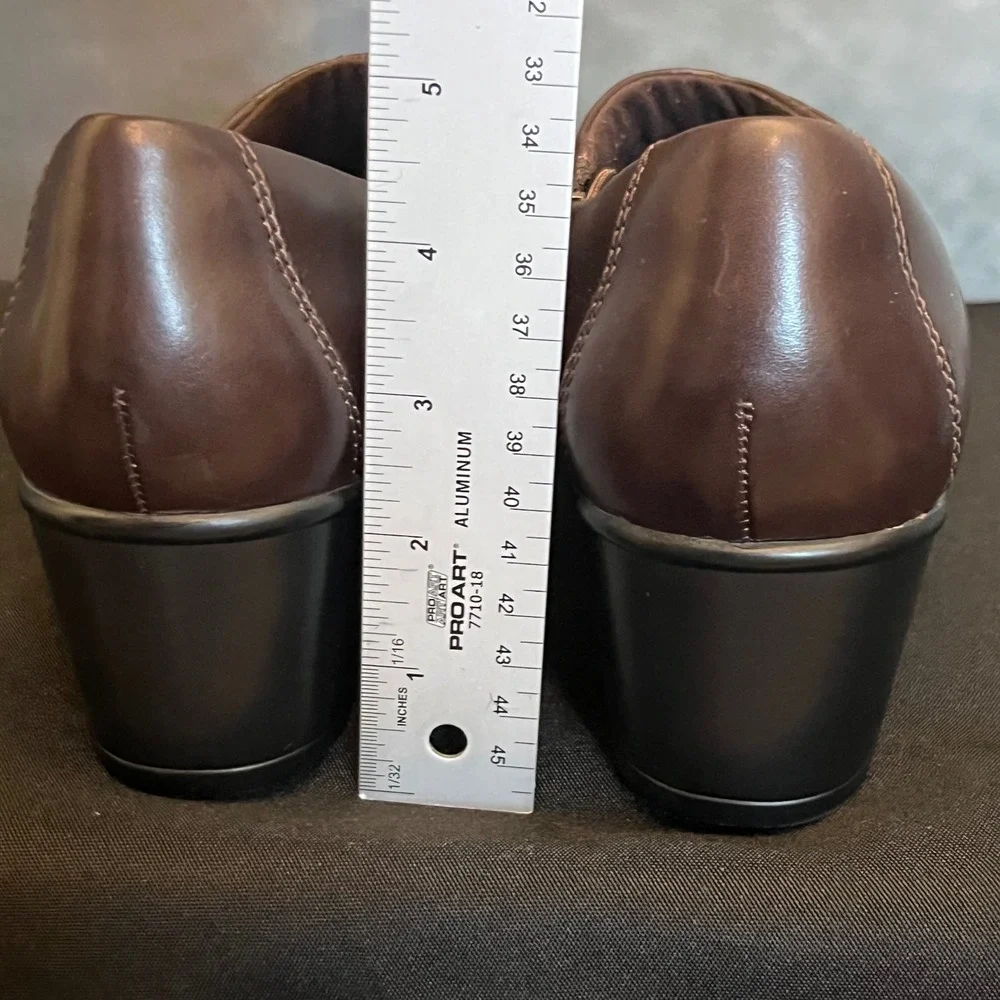 Clarks Hope Roxanne Women's Dark Brown Leather Side Zip Wedge Ankle Bootie Shoes